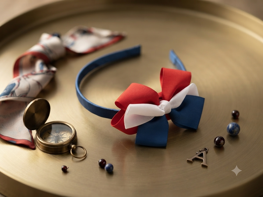 "Classic Spirit" Tricolor Bow Headband