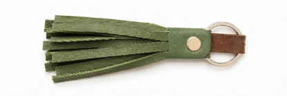 Artisanal Leather Tassel Keychain