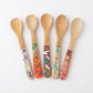 Handcrafted Set of 5 Assorted Hand-Painted Tropical Guayacán Wood Spoons