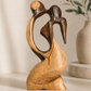 Artisanal Intertwined Figures Figurine in Guayacán Wood (Made in RD)