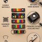 Artisanal Colorful Striped Leather Keychain
