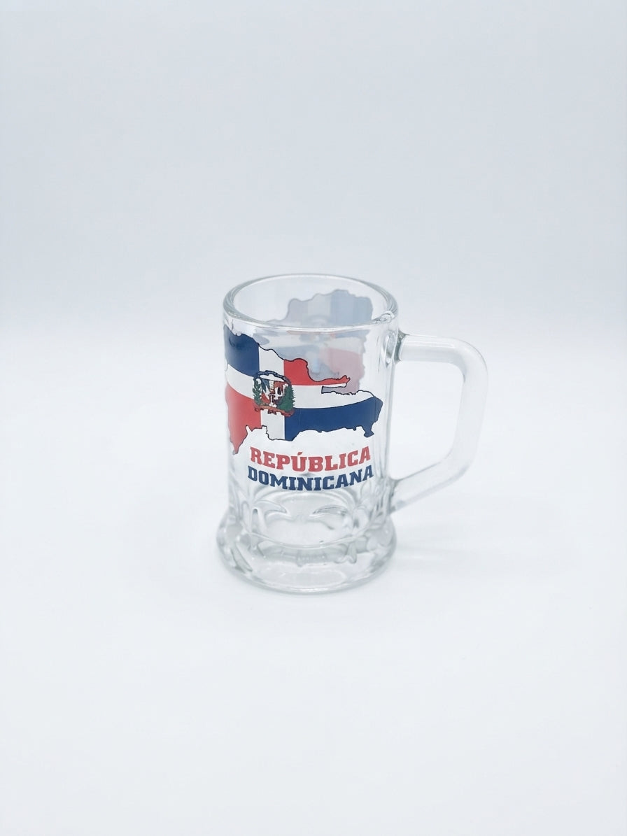 "República Dominicana" Map Clear Glass Mini Mug (Espresso / Shot Size)