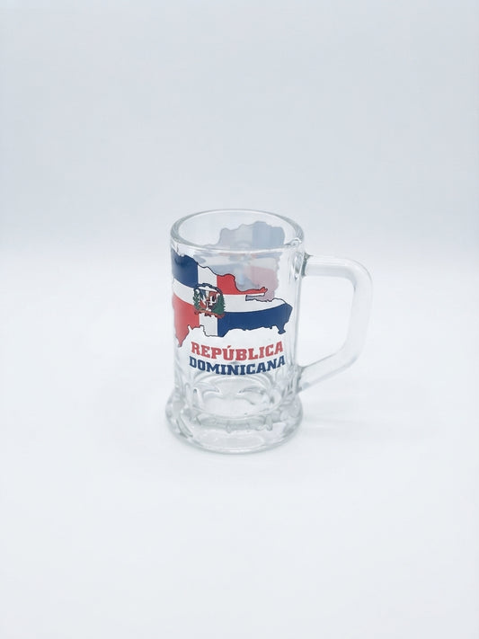 "República Dominicana" Map Clear Glass Mini Mug (Espresso / Shot Size)