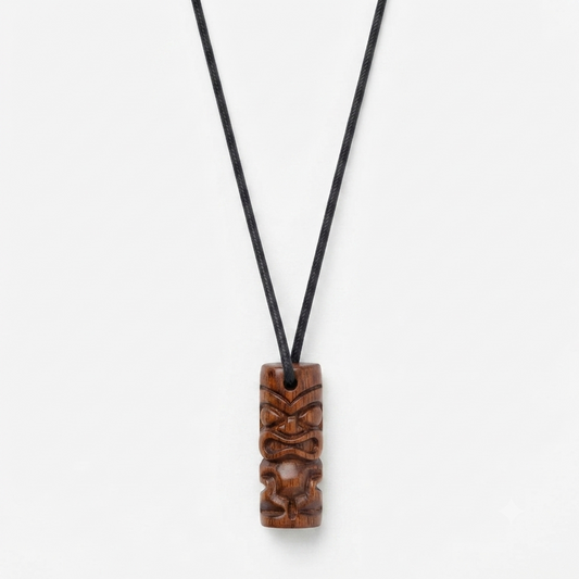 Dominican Guayacán Wood Taíno-Inspired Pendant Necklace