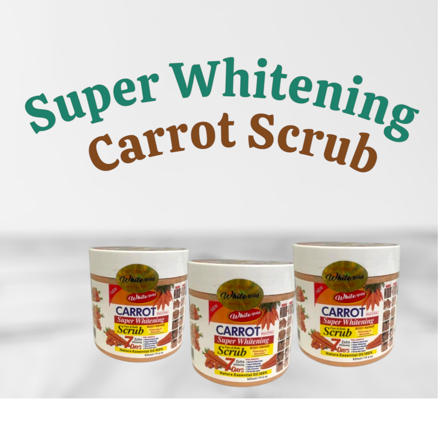 Wholesale 🥕 White Gold Carrot Super Whitening Face & Body Scrub (Pack 6)