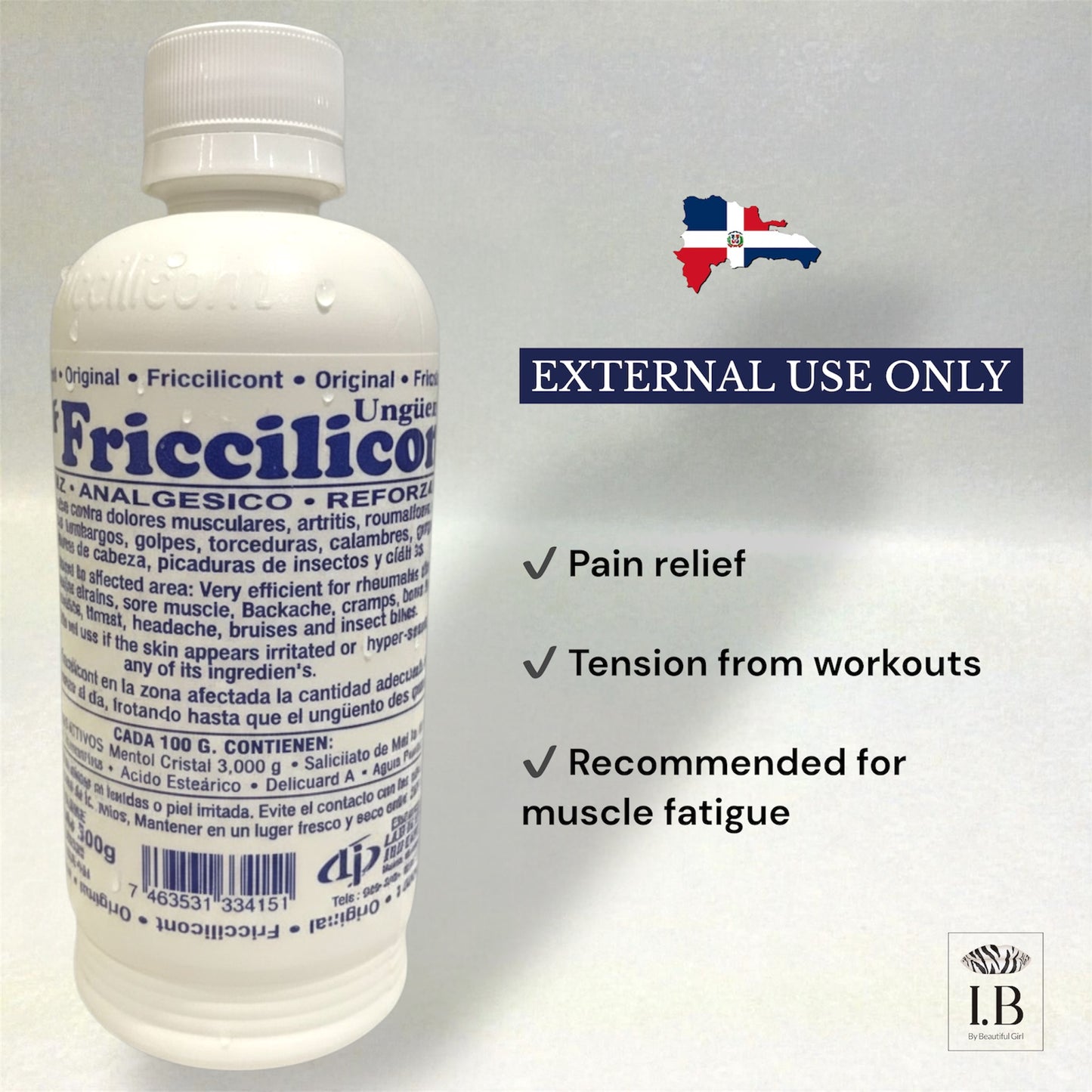 Fricciliont – Dominican Relief for Muscle & Body Tension/ External Analgesic - 300g