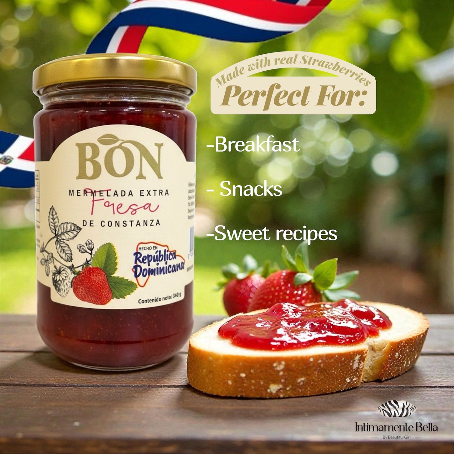 🍓 Bon Mermelada de Fresa – Authentic Dominican Strawberry Jam - 340g