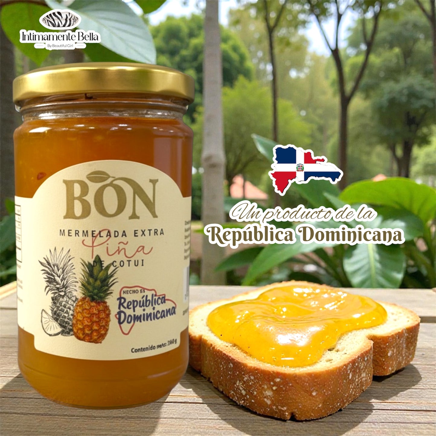 🍍 Bon Pineapple Jam – Dominican Flavor in Every Spoonful - 340g