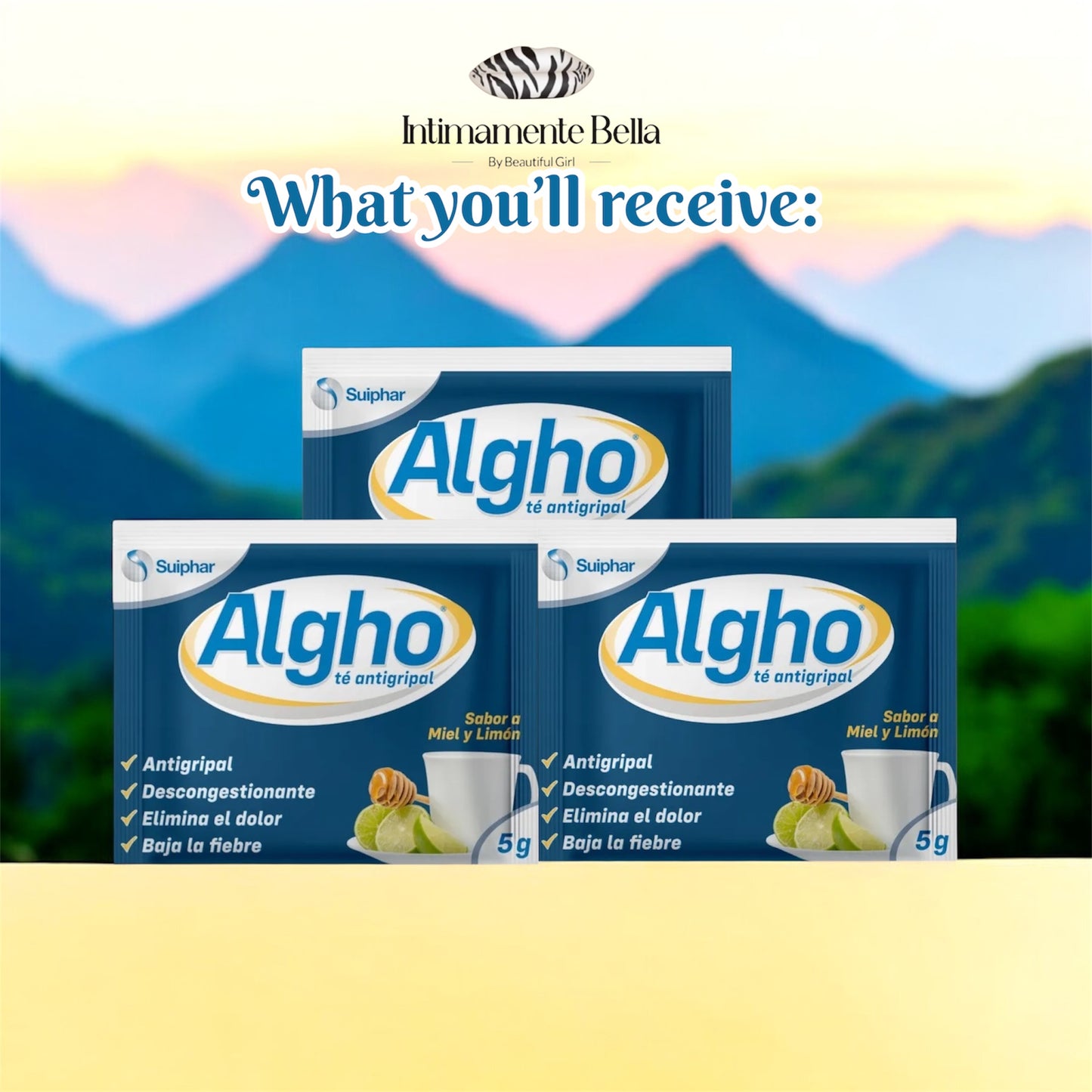 🍯🍋 Algho Anti-Flu Tea Honey & Lemon - 3 individual tea bags