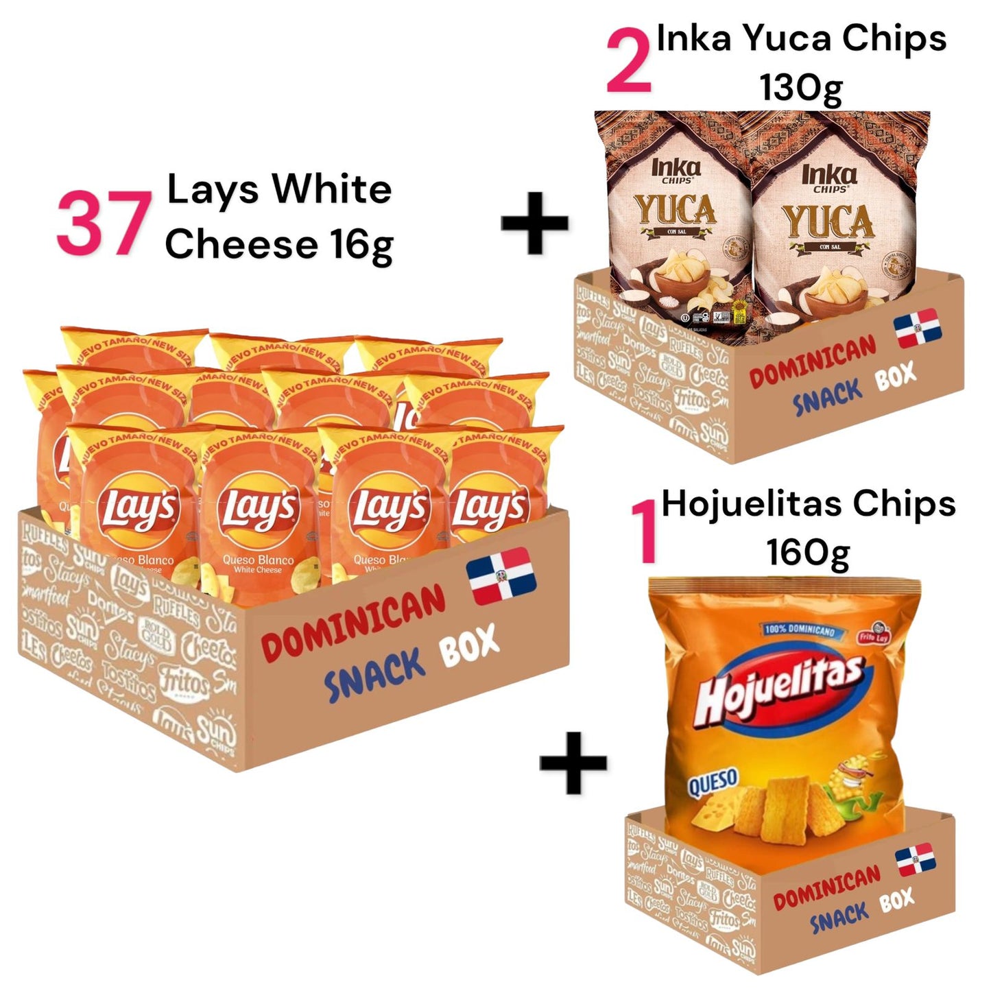 Super Offer 37 Lays White Cheese 16g + 2 Yuca Chips 130g + 1 Hojuelitas Chips 160g