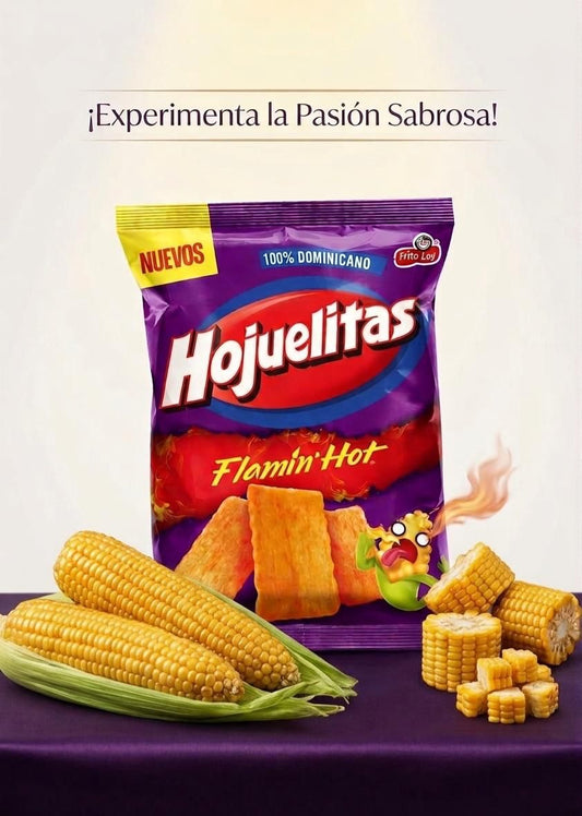 Hojuelitas Flamin Hot (ONLY) Snack Box – Crispy, Spicy Dominican Snack - 160 g (pack 3)