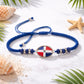 Dominican Pride" Bracelet Set – Crystals & Braided Cord 🇩🇴✨
