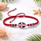 Dominican Pride" Bracelet Set – Crystals & Braided Cord 🇩🇴✨