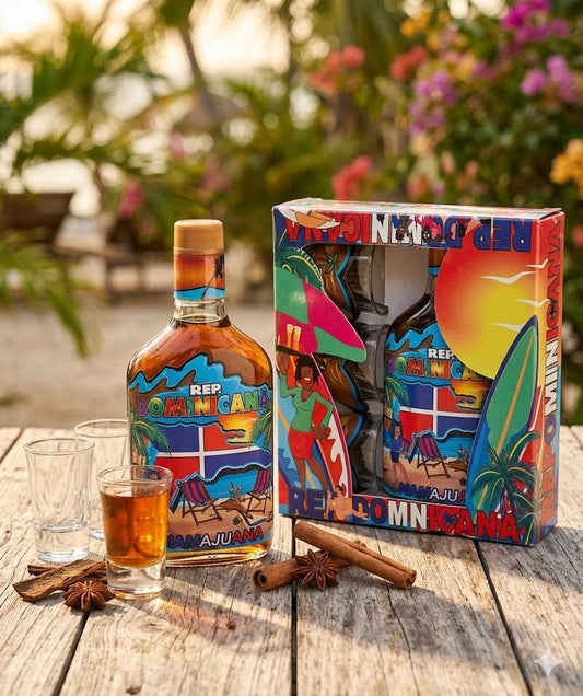 Dominican Republic Sunset Gift Box – DIY Mamajuana Kit & Shot Glasses