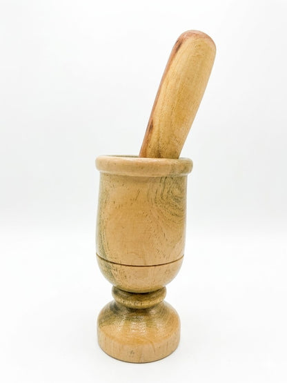 Artisan Dominican Wooden Mortar & Pestle – The Authentic "Pilón" 🇩🇴🍳