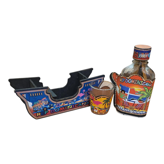 Dominican Mamajuana "Guagua" Party Kit – roots, bottle & souvenir shots