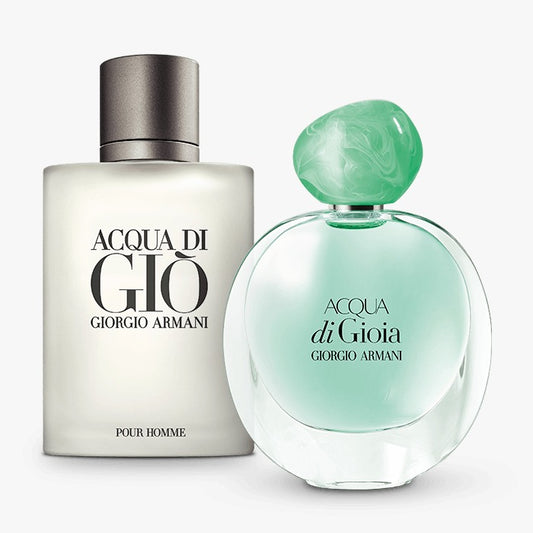 Giorgio Armani 2-Piece Mini Fragrance Set – Acqua Di Gioia EDP for Women (5ml) + Acqua Di Giò EDT for Men (5ml)