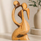 Artisanal Abstract Family Figurine in Guayacán Wood (Made in RD)