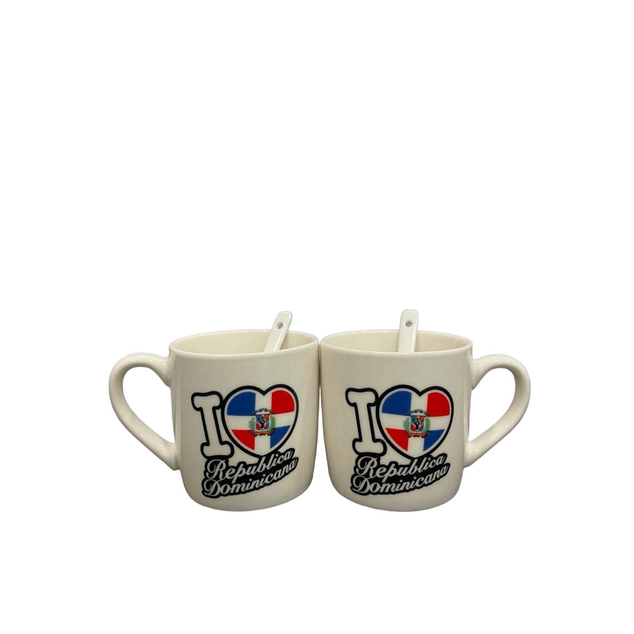 Set de 2 Tazas y 2 Cucharas Dominicanas