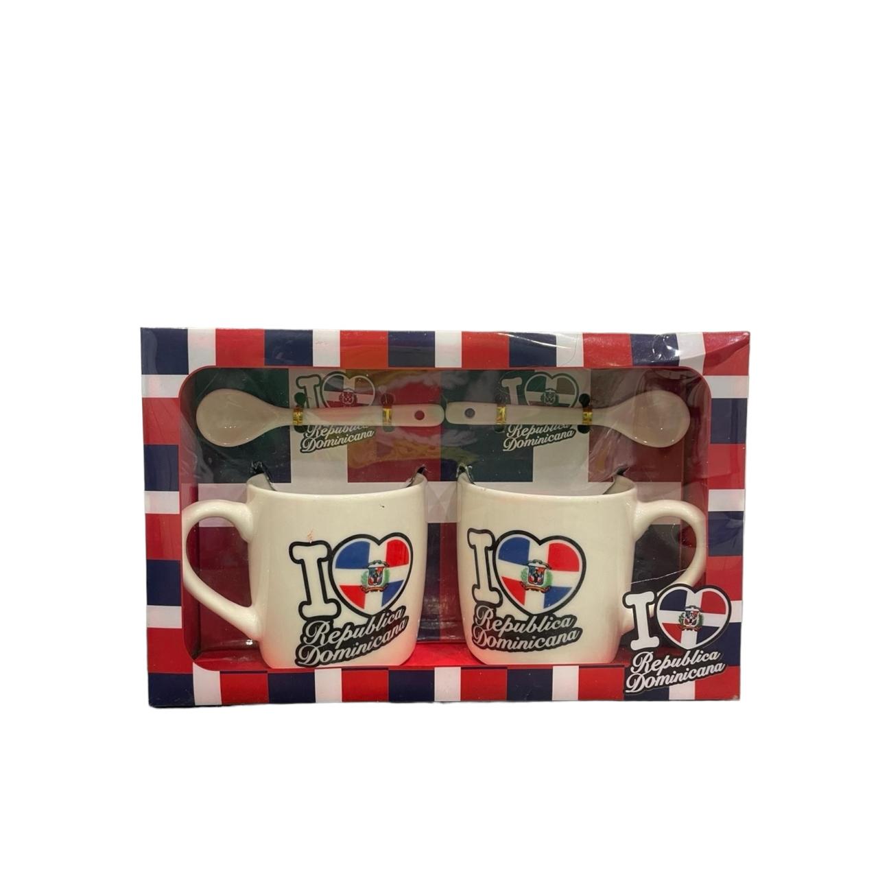 Set de 2 Tazas y 2 Cucharas Dominicanas