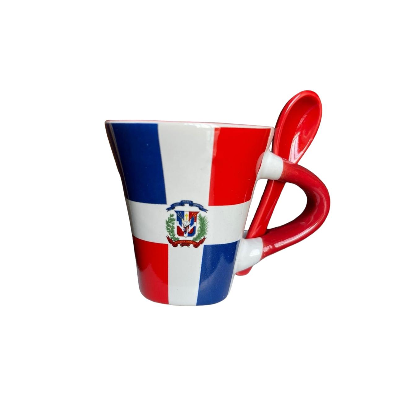 Taza de porcelana Dominicana con Cucharita