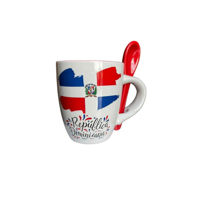 Taza de porcelana Dominicana con Cucharita