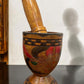 Dominican Wooden Pilon with Carved Designs, 7 Inches Tall