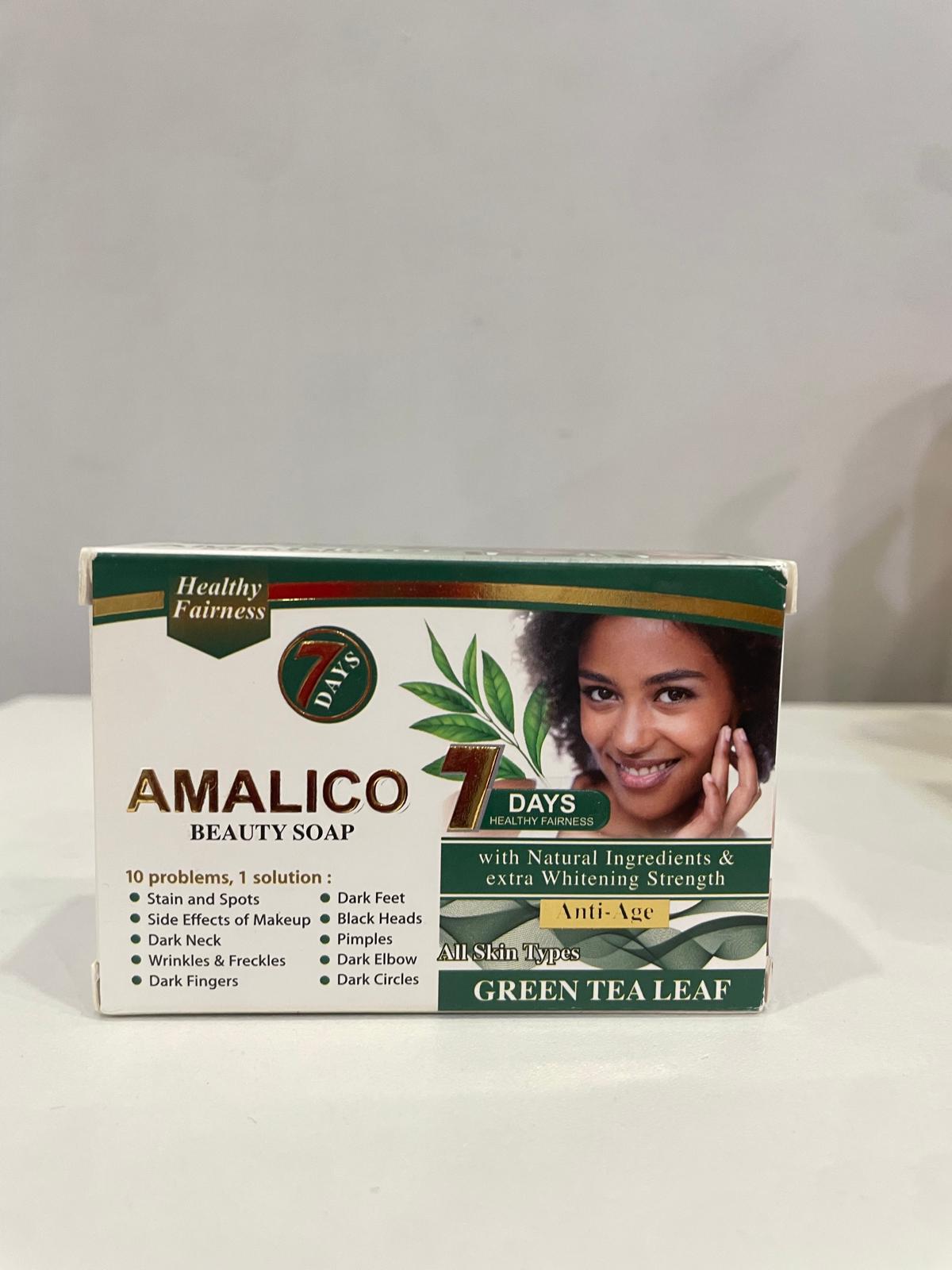 Wholesale AMALICO Beauty Soap – Green Tea Leaf (7 Days Healthy Fairness) (Pack 12)