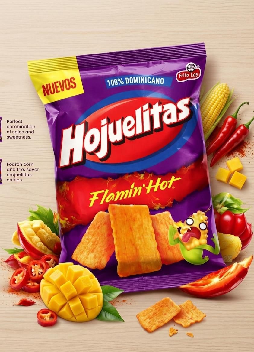 Hojuelitas Flamin Hot (ONLY) Snack Box – Crispy, Spicy Dominican Snack - 160 g (pack 3)