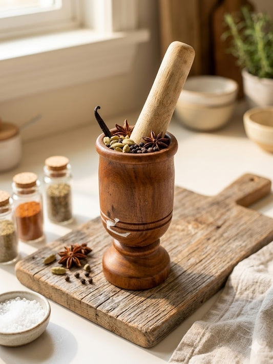 Artisan Dark Wood Mortar & Pestle – Premium "Pilón" Edition 🇩🇴