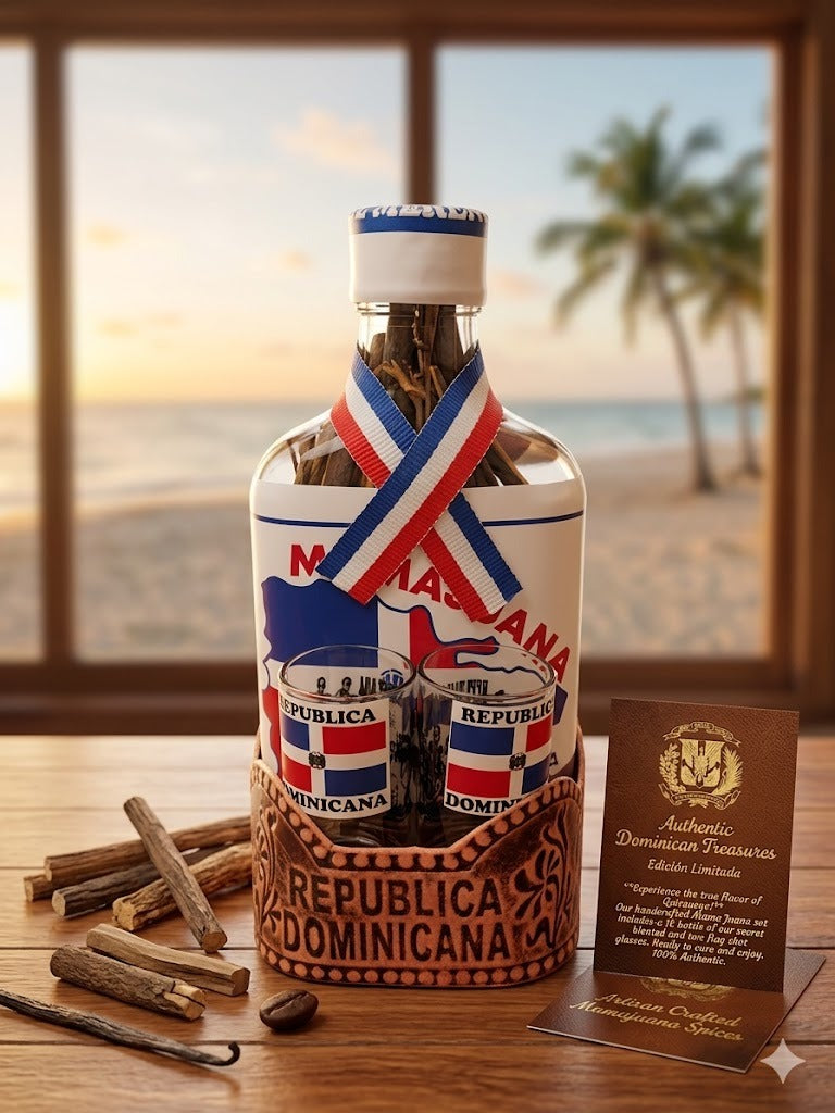 Authentic Dominican Mamajuana Gift Set – Traditional Roots & Shot Glasses 🇩🇴🏺