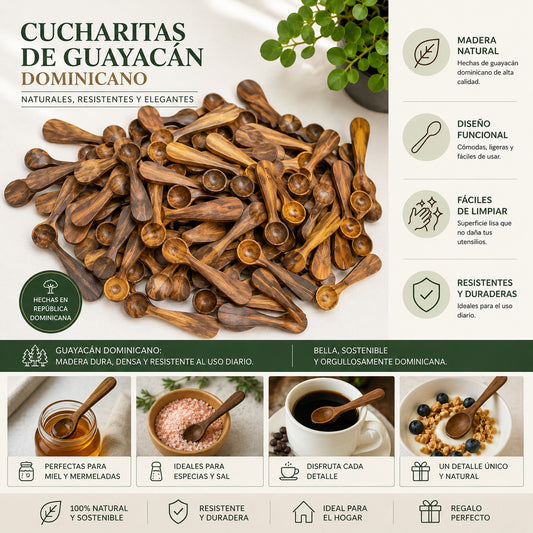 Dominican Guayacan Wooden Spoons – Natural, Durable & Elegant