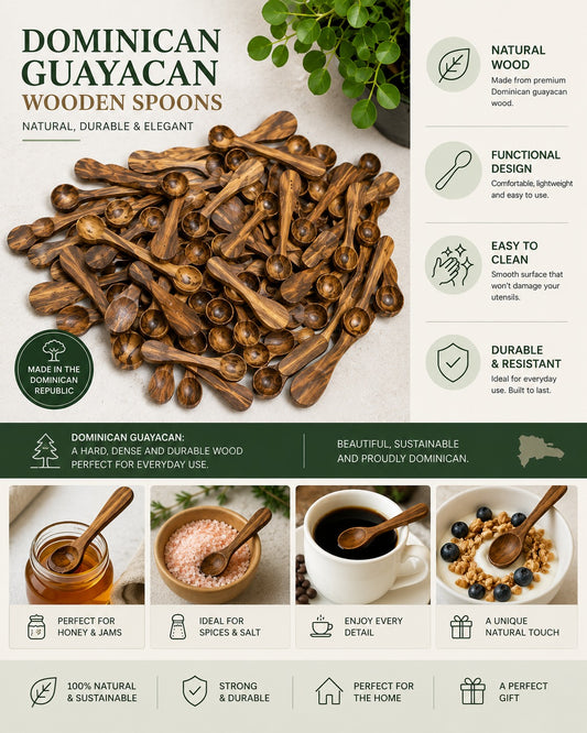 Wholesale Dominican Guayacan Wooden Mini Spoons