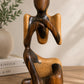 Artisanal Contemplative Form Figurine in Guayacán Wood (Made in RD)