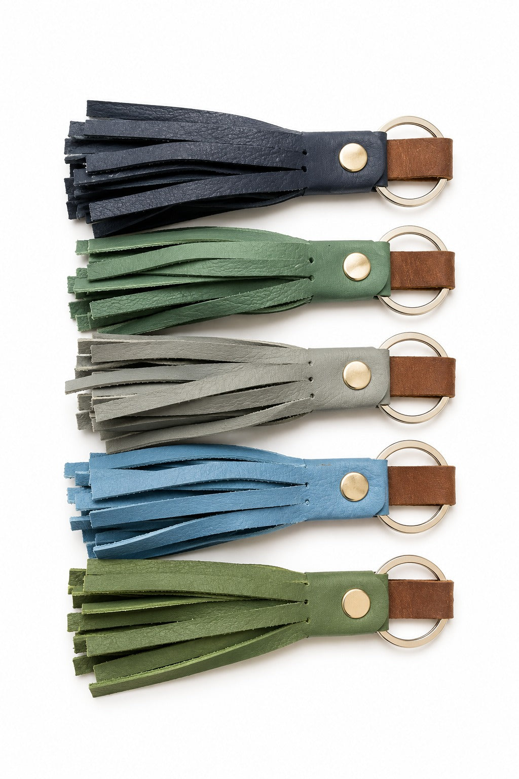 Artisanal Leather Tassel Keychain