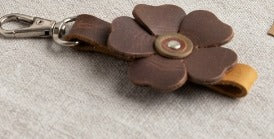 Artisanal Leather Flower Keychain (Made in RD)
