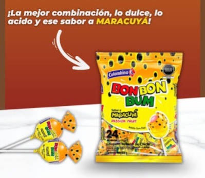 Bon Bon Bum Passion Fruit (Maracuyá) Lollipops (24-Piece Bag)