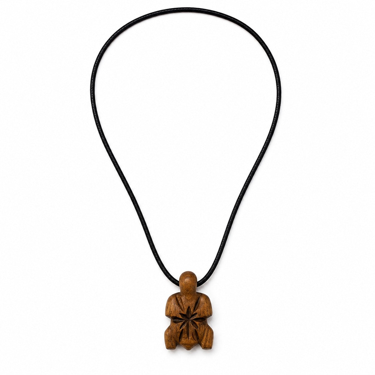 Dominican Guayacán Wood Taíno Petoglyph Pendant Necklace