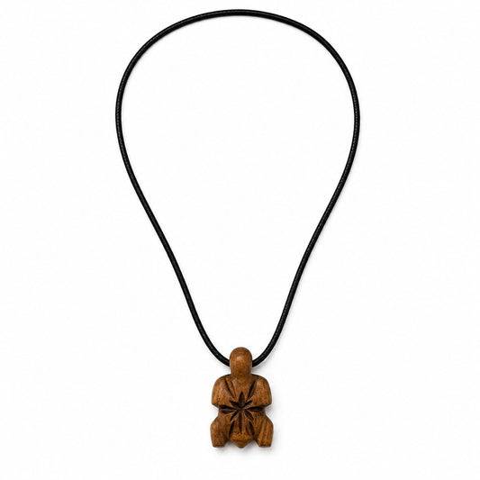 Dominican Guayacán Wood Taíno Petoglyph Pendant Necklace