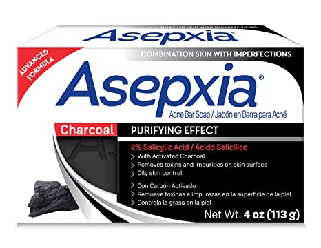 Asepxia Charcoal Cleansing Soup for Enhanced Acne Control and Skin Purification with 2% Salicylic Acid 4 Ounce