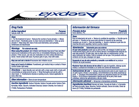 Asepxia Charcoal Cleansing Soup for Enhanced Acne Control and Skin Purification with 2% Salicylic Acid 4 Ounce