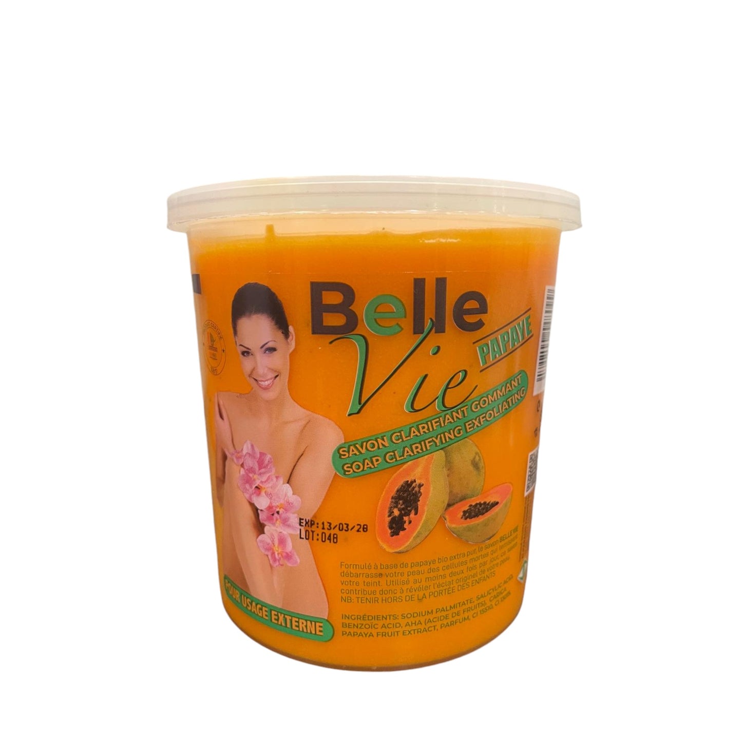 Wholesale Belle Vie Papaya Clarifying Exfoliating Soap Cup 670g Pack of 6