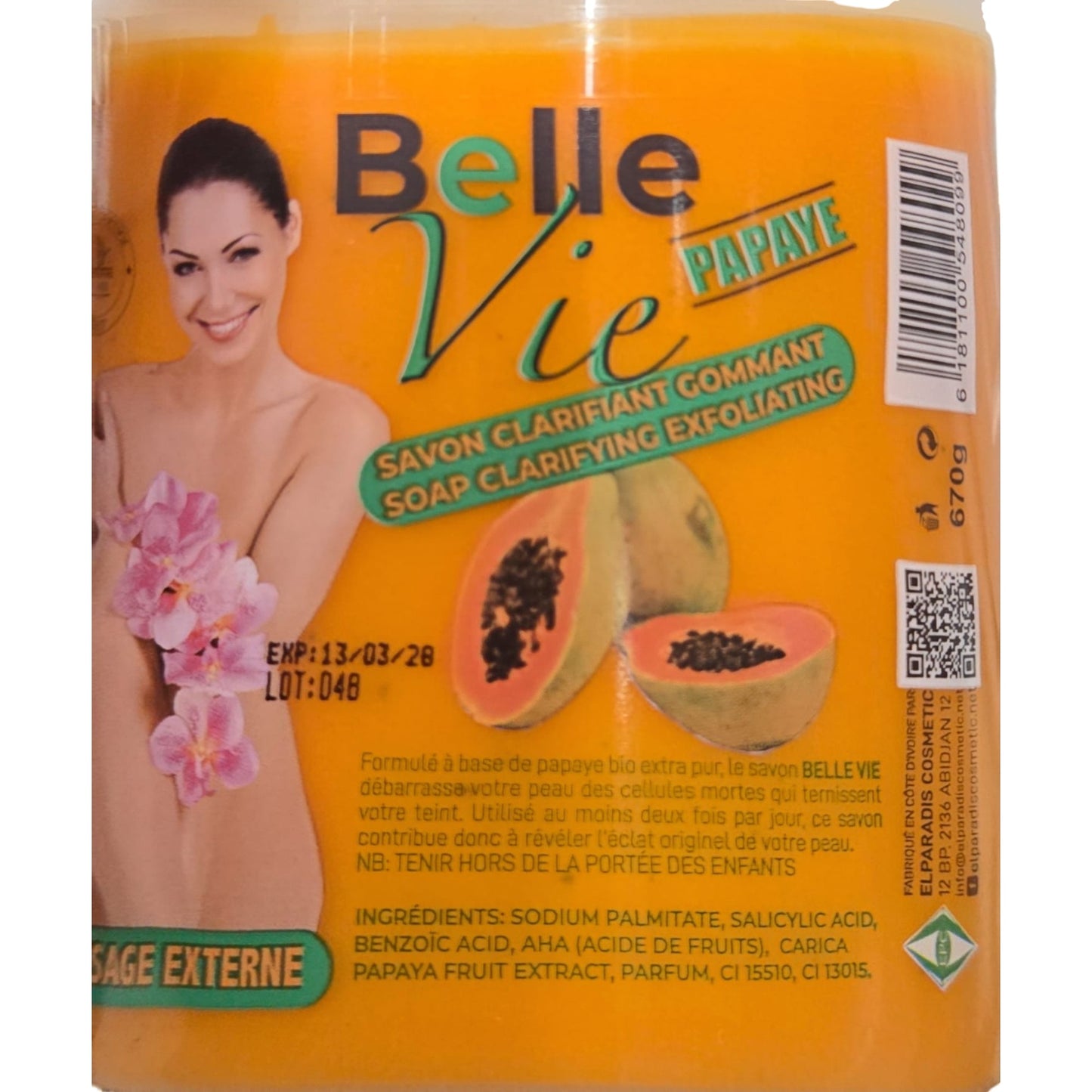 Wholesale Belle Vie Papaya Clarifying Exfoliating Soap Cup 670g Pack of 6