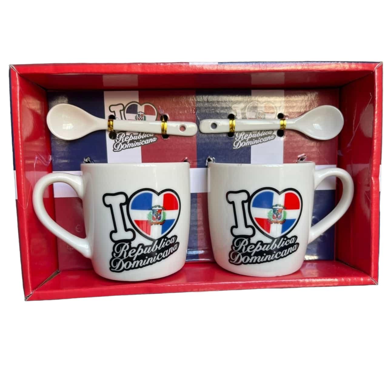 Set de 2 Tazas y 2 Cucharas Dominicanas